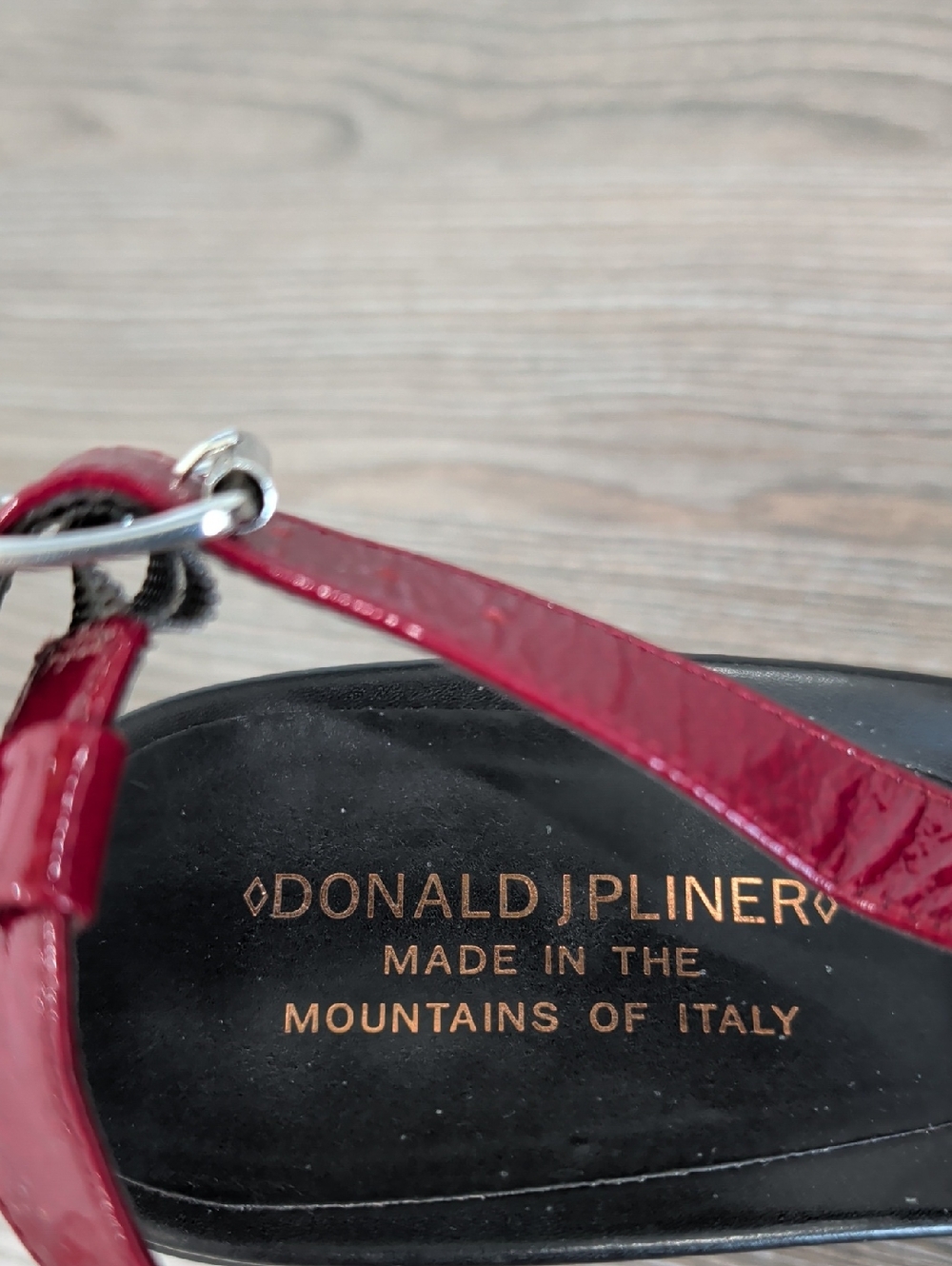 Like New Donald J. Pliner TEMIRA Oxblood Red Patent Leather Heeled Sandals 10 - Picture 9 of 14